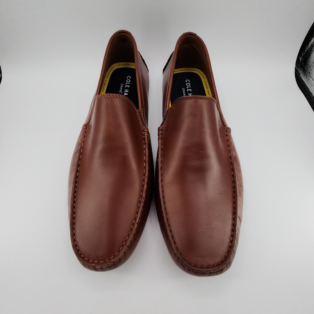 Cole Haan Grand Venetian Driving Shoes Mens 12M Woodbury Gum Leather Loafers NEW - Picture 4 of 11